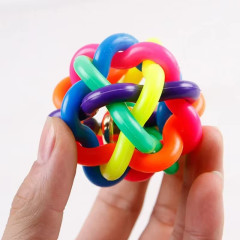 Rubber Colorful Bell Ball Pet Interactive Toy