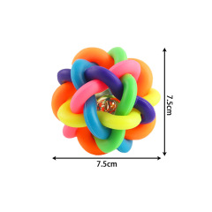 Rubber Colorful Bell Ball Pet Interactive Toy