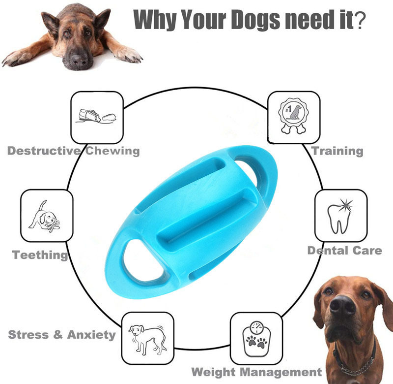 Rugby Squeaky Dog Chew Toy for Aggressive Chewer