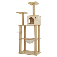 Faux Fur Hemp Rope Big Cat Tree Scratch Post