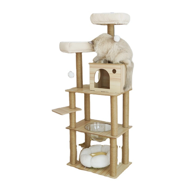 Faux Fur Hemp Rope Big Cat Tree Scratch Post
