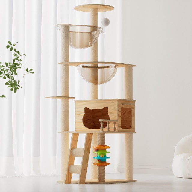 Modern Acrylic Hammock Cat Tree Tower