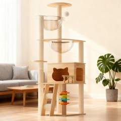 Modern Acrylic Hammock Cat Tree Tower
