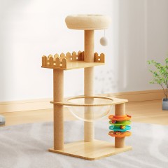 Modern Scratching Post Wooden Cat Tower