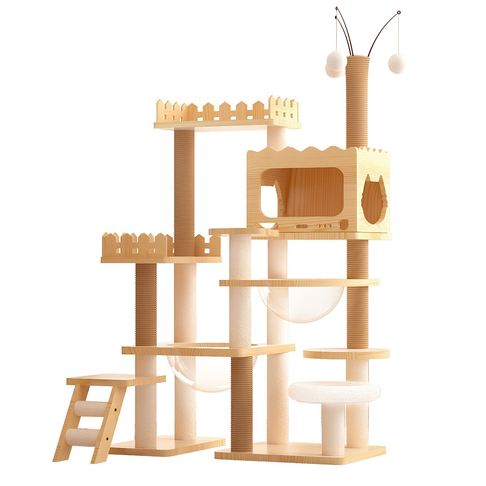 Large Scratching Post Cat Tower for Multiple Cats