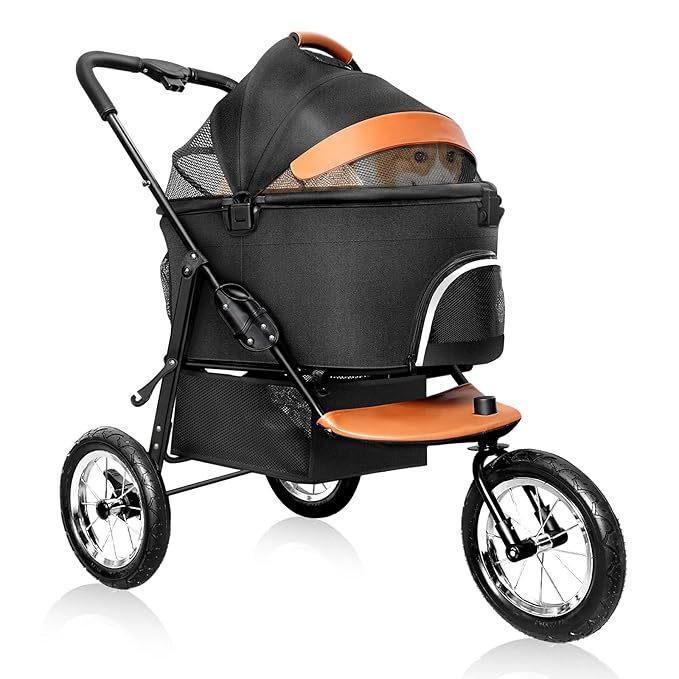 Foldable Cat Dog Travel Carrier 3 Wheels Pet Stroller
