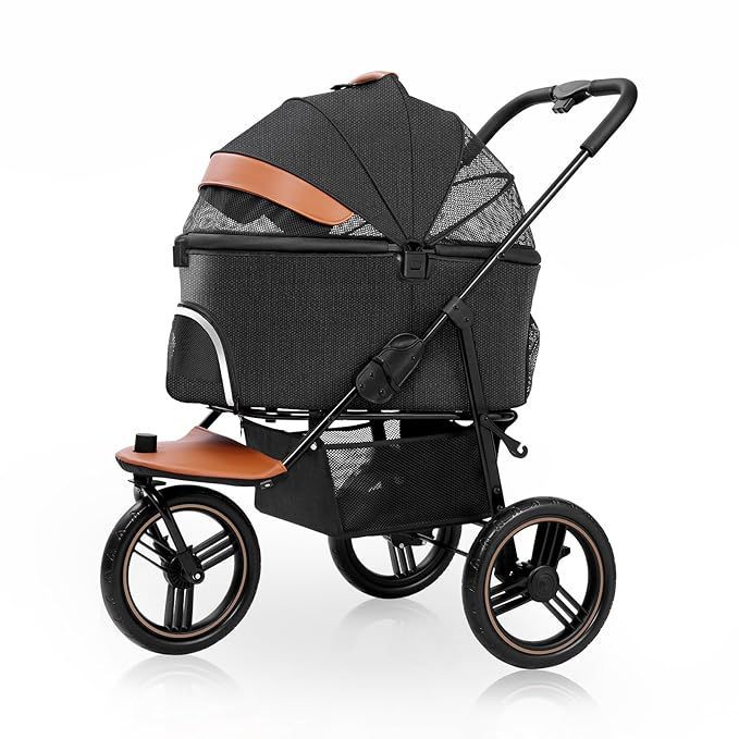 Foldable Cat Dog Travel Carrier 3 Wheels Pet Stroller