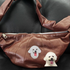 Personalized Pet Photo Embroidered Croissant Bag