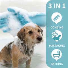 Silicone Pet Grooming Deep Cleaning Massage Bath Glove