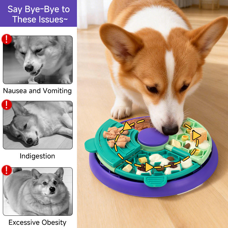 Pet Rotating Puzzle Slow Feeder Bowl Toy for Dogs