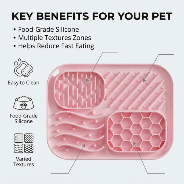 Multi-functional Silicone Cat Dog Slow Feeder Lick Mat