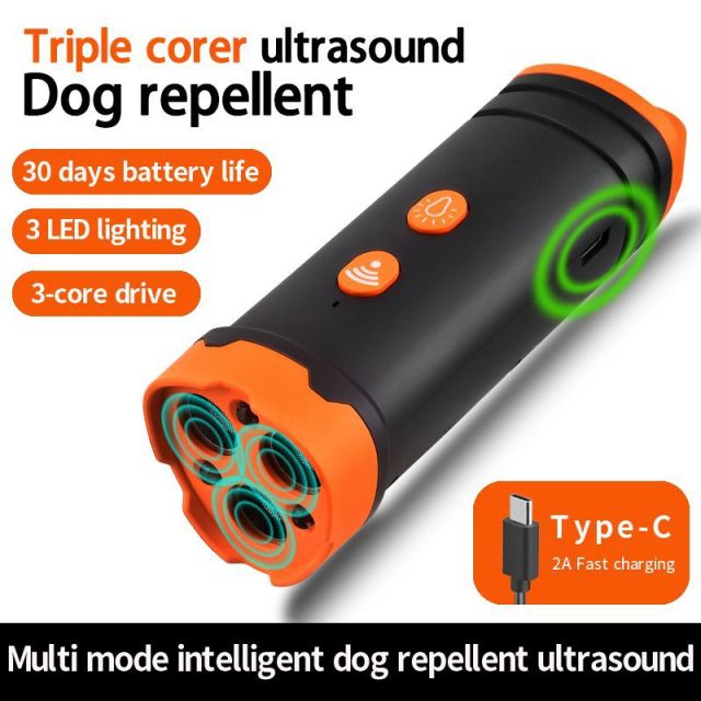 Rechargeable Triple Corer Handheld Ultrasonic Dog Repellent
