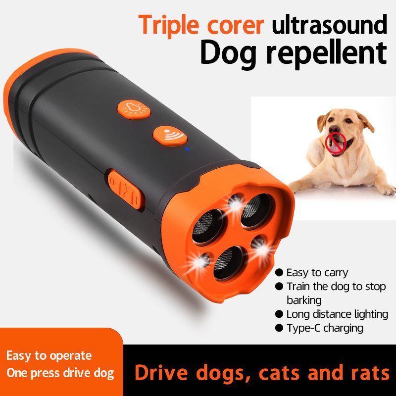 Rechargeable Triple Corer Handheld Ultrasonic Dog Repellent