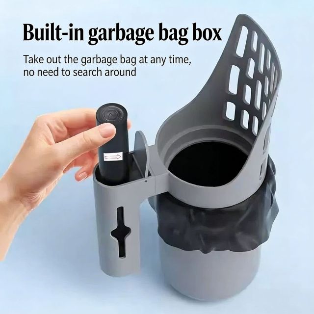 All-in-one Intergrated Cat Litter Scoop with Waste Bin