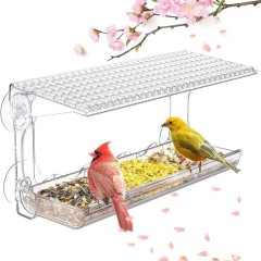 Strong Suction Clear Acrylic Window Bird Feeder