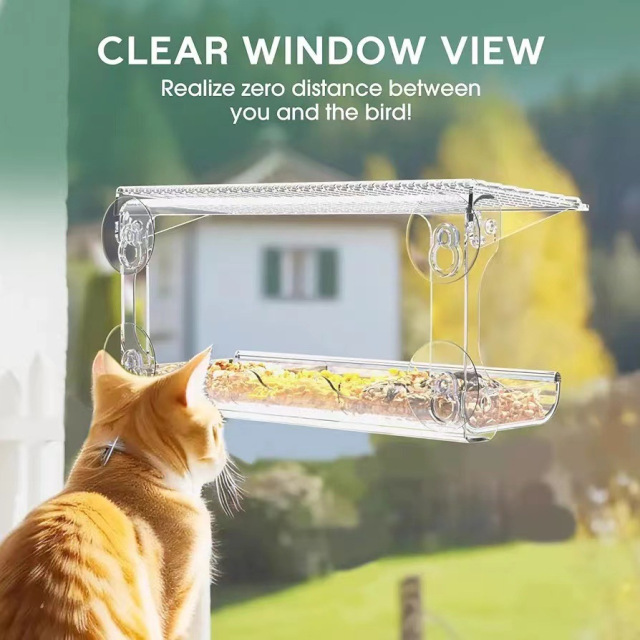 Strong Suction Clear Acrylic Window Bird Feeder