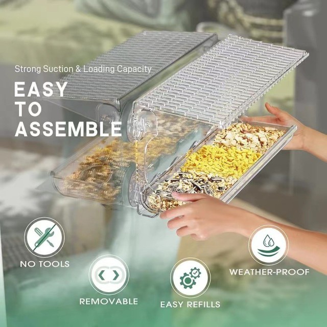 Strong Suction Clear Acrylic Window Bird Feeder