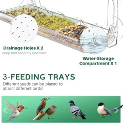Strong Suction Clear Acrylic Window Bird Feeder