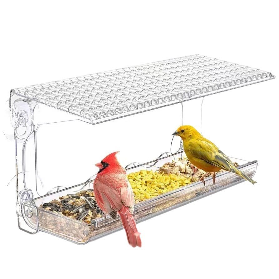 Strong Suction Clear Acrylic Window Bird Feeder