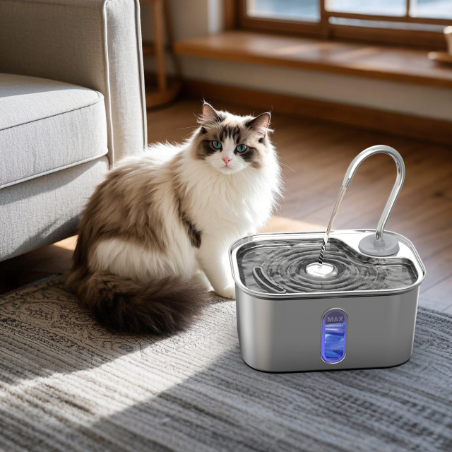 Stainless Steel Rectangular Automatic Pet Intelligent Water Dispenser