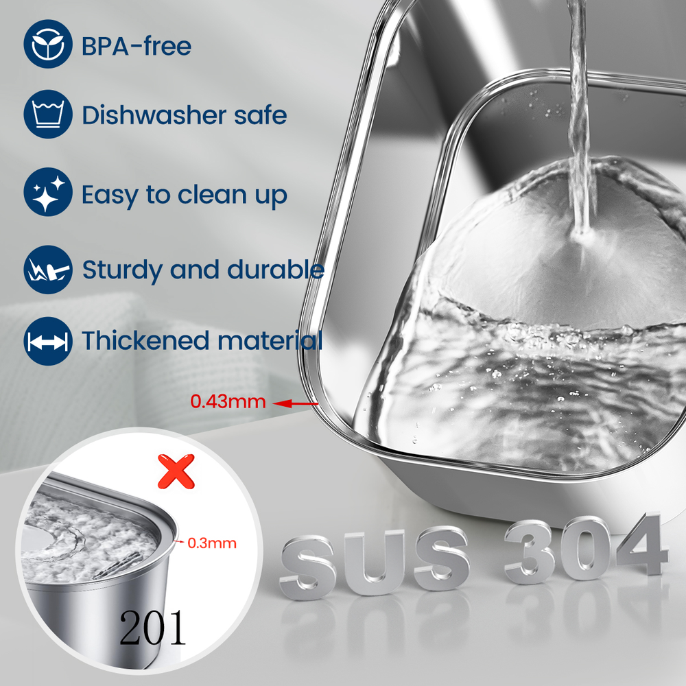 Stainless Steel Rectangular Automatic Pet Intelligent Water Dispenser