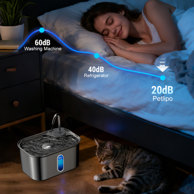 Stainless Steel Rectangular Automatic Pet Intelligent Water Dispenser