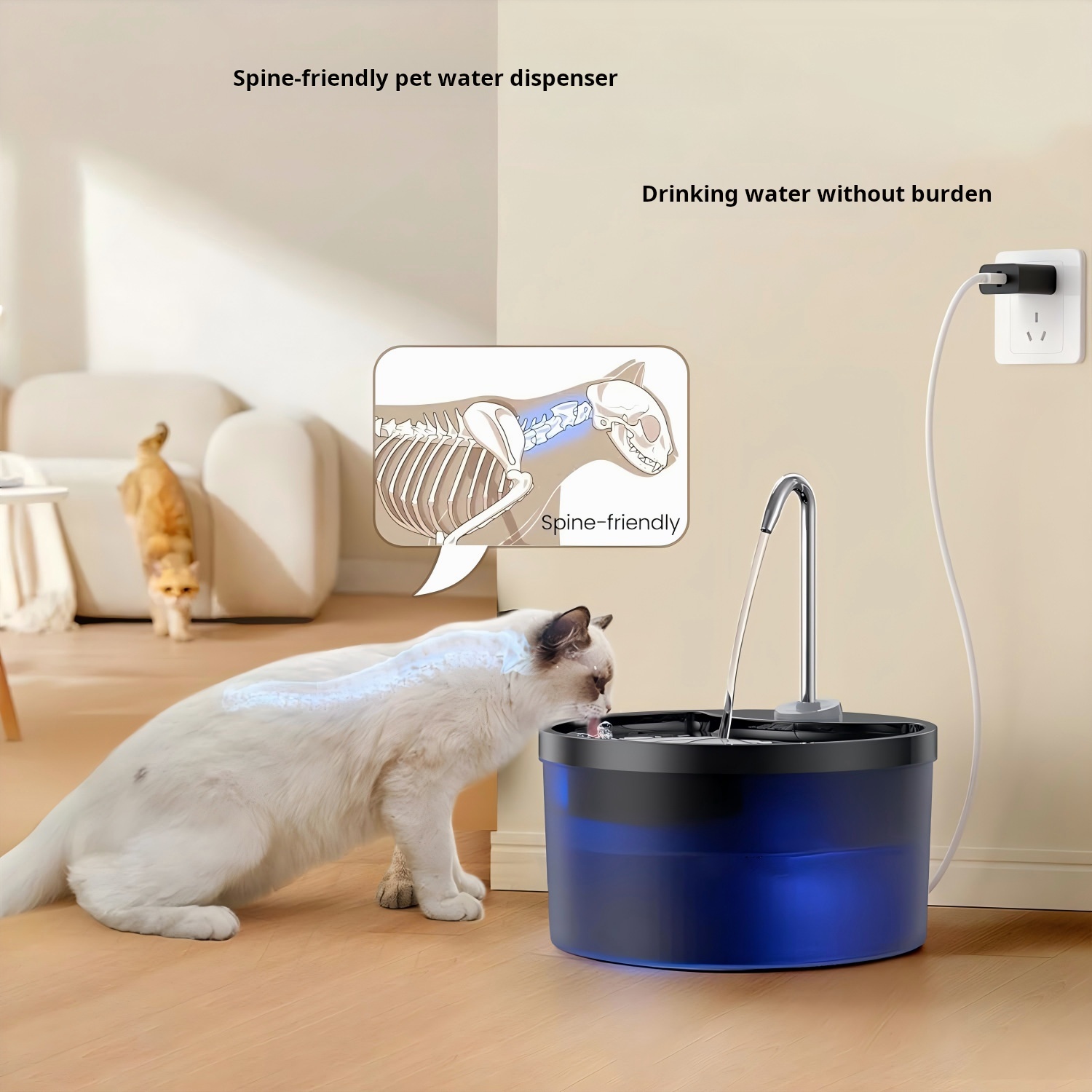 Round Automatic Dog Cat Pet Smart Water Dispenser