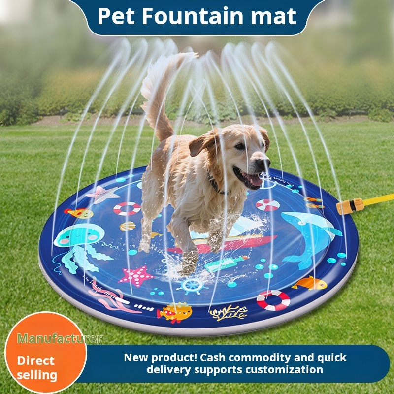 Summer Water Play Mat Dog Sprinkler Pad for Outdoor