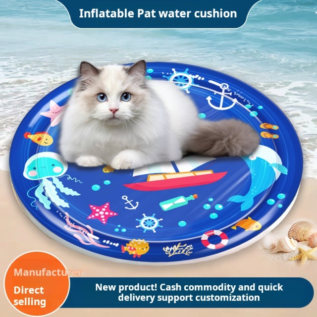 Round Inflatable Cooling Pet Water Bed Mat