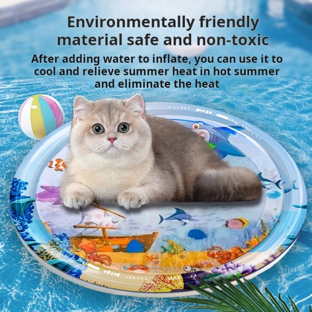 Round Inflatable Cooling Pet Water Bed Mat