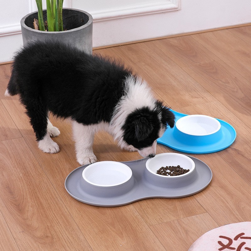 Non Spill Feeder Double Cat Dog Pet Food Water Bowl