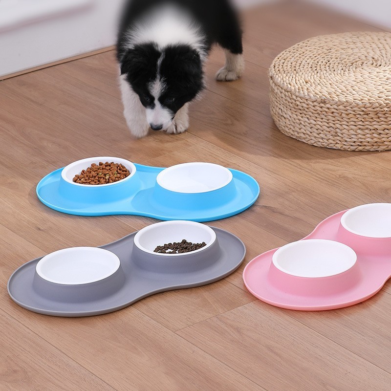 Non Spill Feeder Double Cat Dog Pet Food Water Bowl