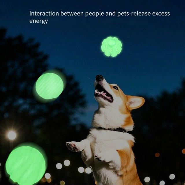 Bite Resistant Dog Luminous Toy Ball for Boredom Relief