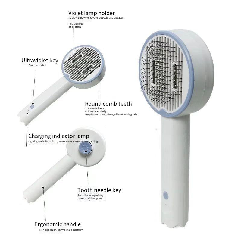 UV Light Pet Sterilizing Grooming Comb Hair Removal Brush