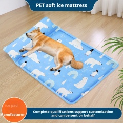 Comfortable Printed Dog Cooling Bed Mat with Pillow