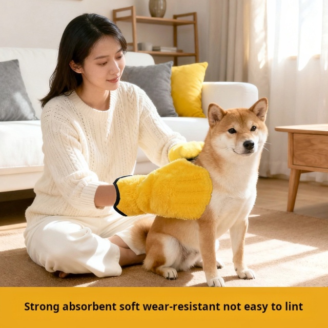 Soft Fluffy Quick Dry Super Absorbent Pet Cleaning Gloves