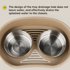 Anti-Spill Feeder Removable Stainless Steel Double Dog Bowl