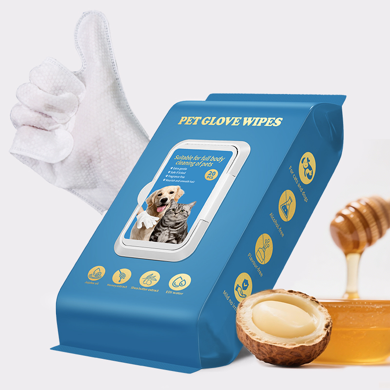20pcs/pack Daily Use Portable Pet Grooming Glove Wipes