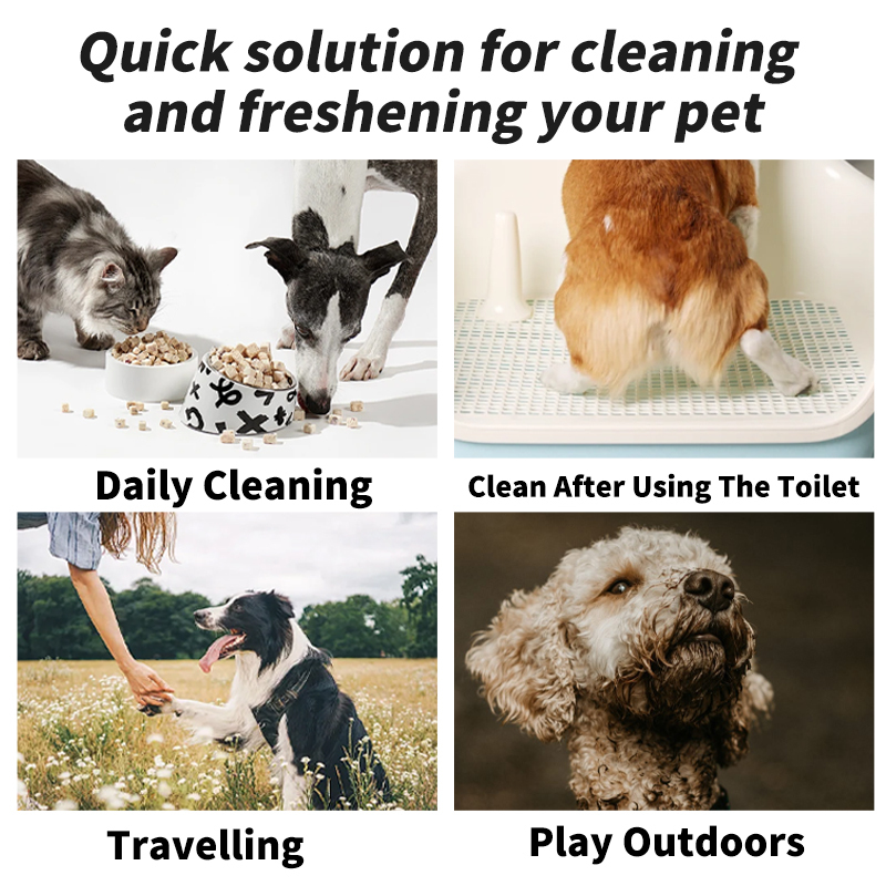 80pcs/pack Non-Irritating Soft Hygienic Cleaning Wipes for Pets