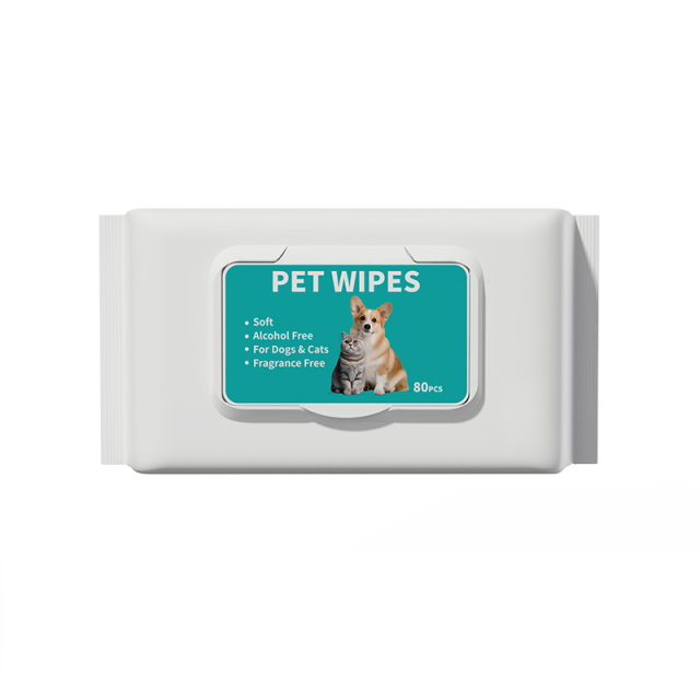 80pcs/pack Non-Irritating Soft Hygienic Cleaning Wipes for Pets