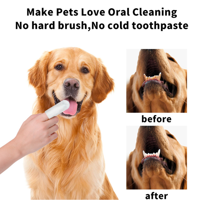 20pcs/pack Disposable No-Rinse Pet Dental Finger Wipes for Cleaning