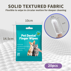 20pcs/pack Disposable No-Rinse Pet Dental Finger Wipes for Cleaning