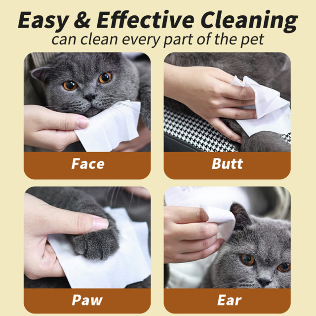 10pcs/pack Travel Size Gentle Hypoallergenic Disposable Pet Wet Wipes