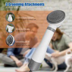 2 in 1 Pet Hair Dryer with 3 Grooming Attachments for Dogs & Cats