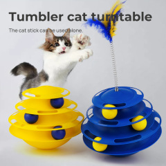 3 Layers Rolling Ball Interactive Tower Tumbler Turntable Cat Toy