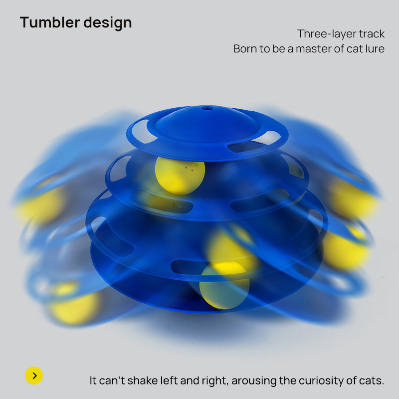 3 Layers Rolling Ball Interactive Tower Tumbler Turntable Cat Toy