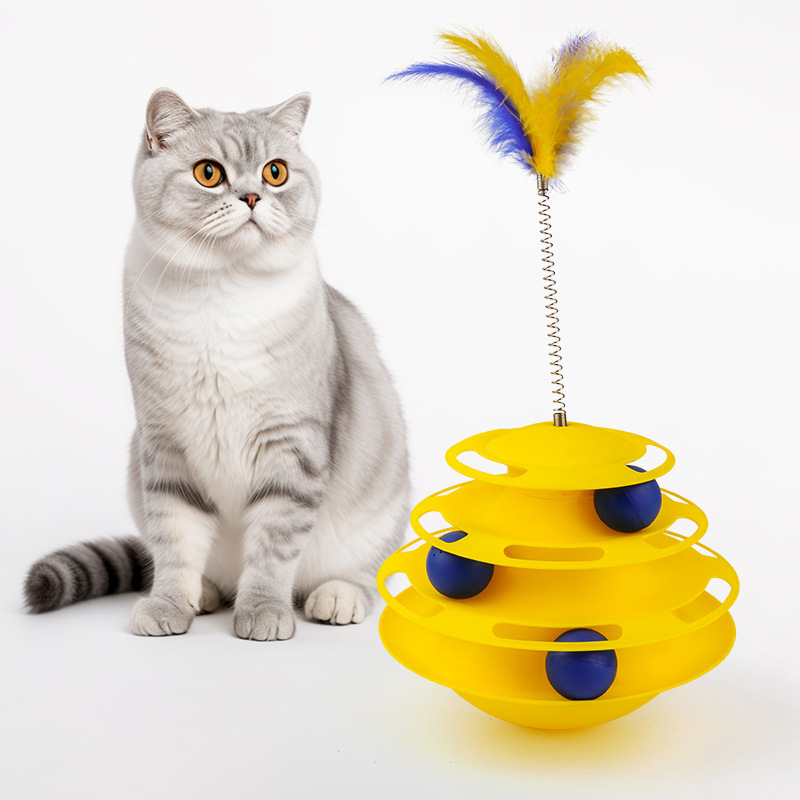 3 Layers Rolling Ball Interactive Tower Tumbler Turntable Cat Toy