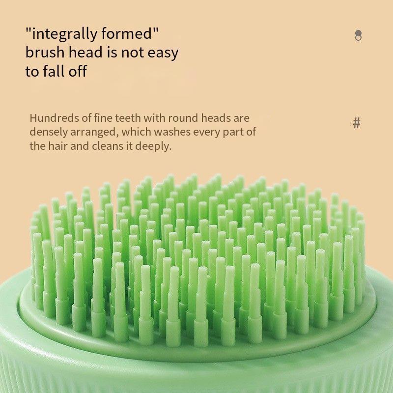 Pet Shower Brush Built-in Shampoo Container Massage Grooming Tool