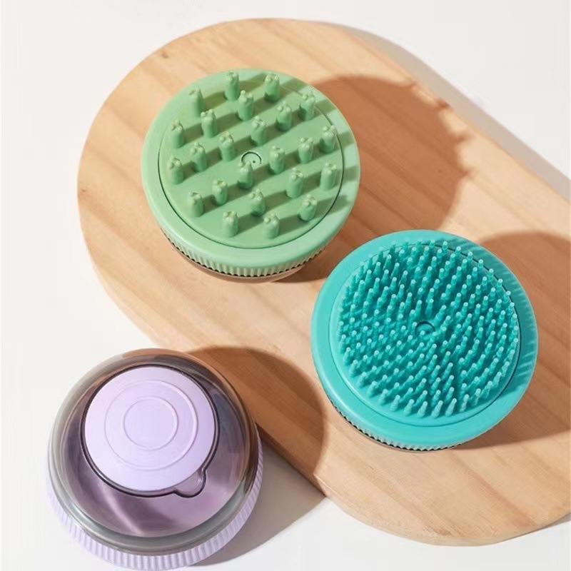 Pet Shower Brush Built-in Shampoo Container Massage Grooming Tool