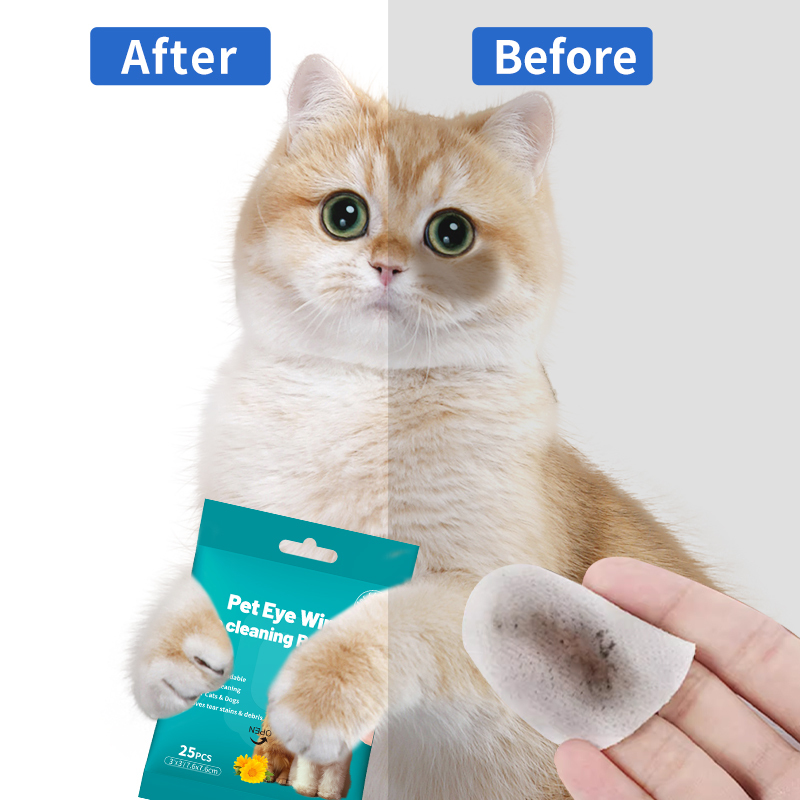 25pcs/bag Soft Disposable Dog Cat Eye Wipes for Daily Care
